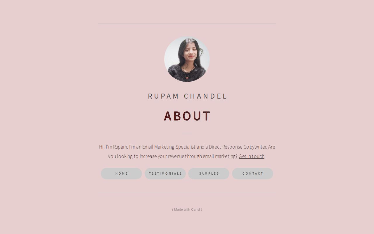 Carrd profile picture for @rupam